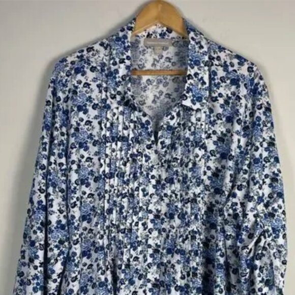 Woman Within Floral Blouse Trio - Navy, Black, Light Blue - Picture 6 of 14